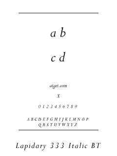 ​LAP333I（Lapidary333 BT Italic）字体下载｜设计排版英文字体资源  第1张